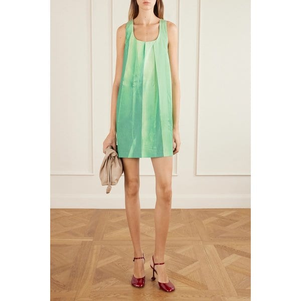 그린 코튼 블렌드 크링클 미니 원피스 46376663163050436