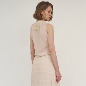 FLOWER SCALLOP LACE SLEEVELESS (2COLORS)