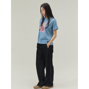 Small Room Exhibition Turn-Up Sleeve Tee_Blue