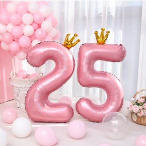 대형 크라운 숫자 호일풍선 기념일 숫자 생일파티 은박풍선