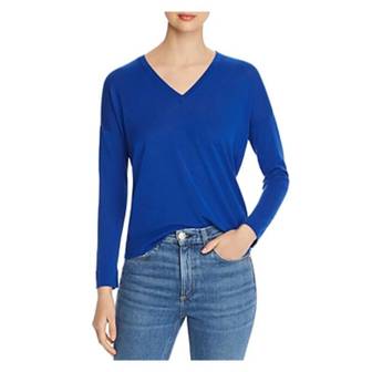 이스퀘어 4669814 Eileen Fisher Womens Tencel Ribbed Trim Pullover Sweater