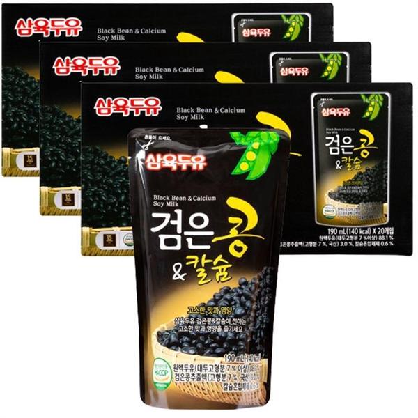 확대된 대표 삼육두유 검은콩칼슘 파우치 190ml 60개(1)