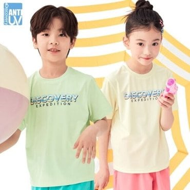 디스커버리키즈 키즈 로고 그래픽 워터 반팔 티셔츠(DKSW72043)
