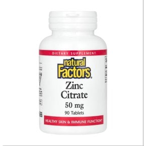 내추럴팩터스 구연산 아연 징크 아연 50mg 90정 Natural Factors 아연