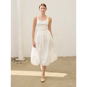 2 Way Balloon Skirt Dress Long_White