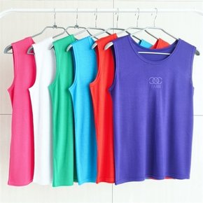 심플 얇은 면나시 여성 민소매 티셔츠 빅사이즈 (7375057A)