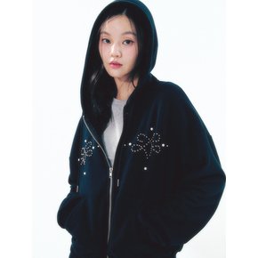 Pearl Hoodie Zip-Up Black