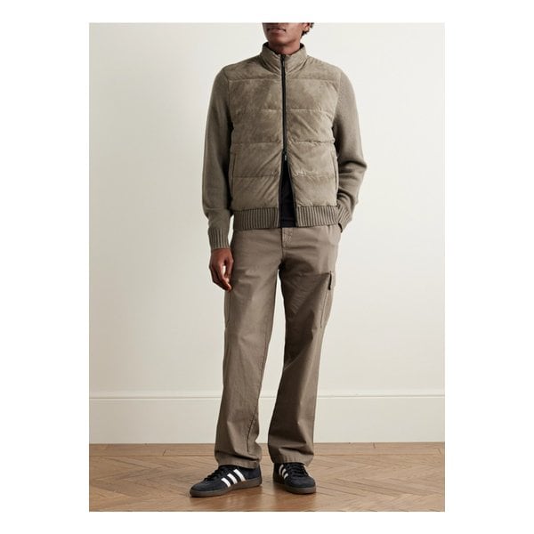 셸 트리밍 패널 스웨이드 캐시미어 재킷 브라운 46376663162955260