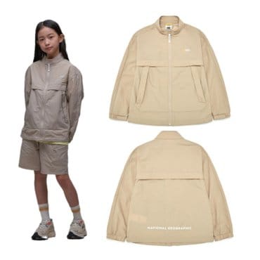 내셔널지오그래픽키즈 올라운드 스탠드넥 경량 바람막이 자켓 LBEIGE K242UJK010