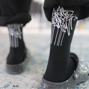 [BISCO SMITH] Black Graphic Socks CALAX25911BKX