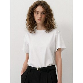 실키 라운드 반팔 티셔츠_WHITE