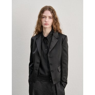 써누스 OUT862 satin jacket - black