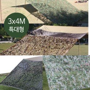 캠핑 차박어닝 위장막 3x4m 디지탈카키사막블랙