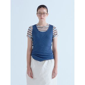보연 골지 나시 티셔츠 진블루 0190