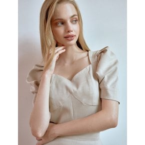 [리퍼브] Amy volume blouse (beige)