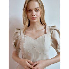 [리퍼브] Amy volume blouse (beige)