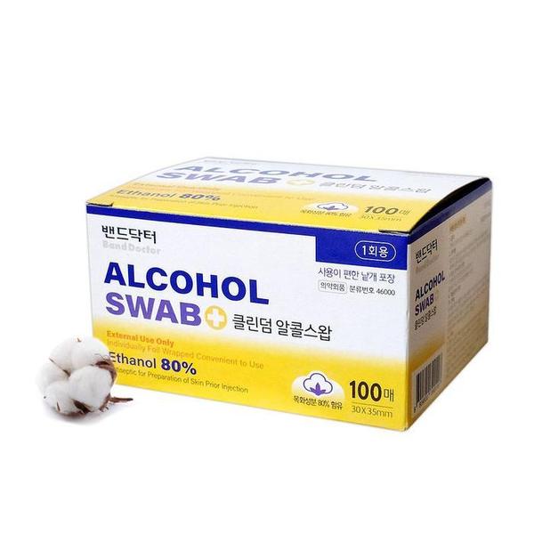 밴드닥터 클린덤 알콜스왑 100매 국산 알콜솜 강력 (S12094884) - SSG.COM
