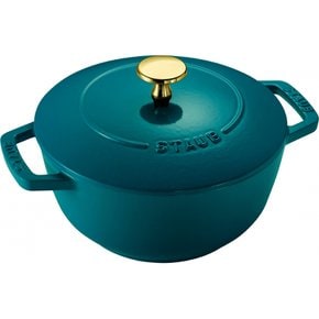 staub 스토우브 [와나베 라메르 M 18cm 황동 노브 사양] 양손 주물 법랑 냄비 밥솥 2합 IH대응