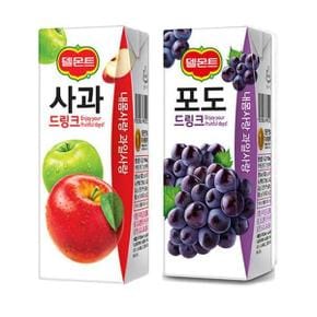 [롯데칠성] 롯데칠성 델몬트 쥬스 사과 + 포도 드링크팩 190ml 각24팩(