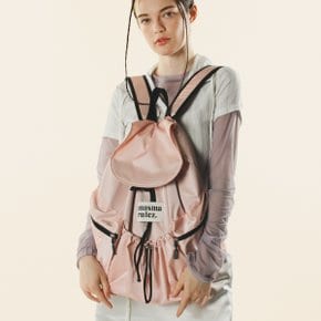 [최초가 56,000원][리퍼브] String flap backpack _ Glittery pink