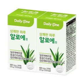 상쾌한 하루 알로에정 알로에 베라 겔 600mg X 120정 2통