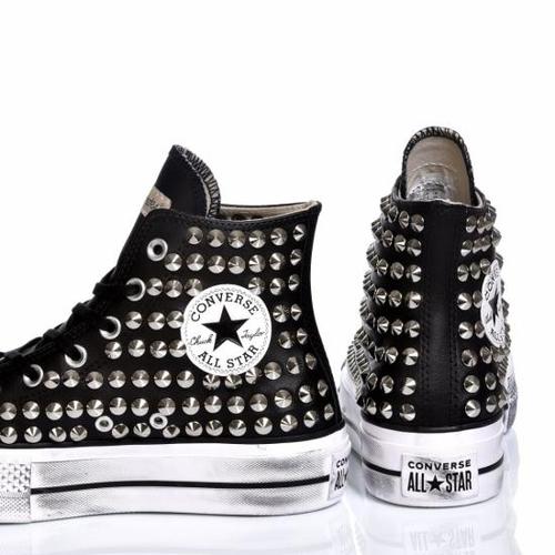 컨버스 스니커즈 581 CONVERSE PLATFORM LEATHER STUDS White