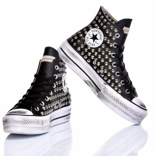 컨버스 스니커즈 581 CONVERSE PLATFORM LEATHER STUDS White