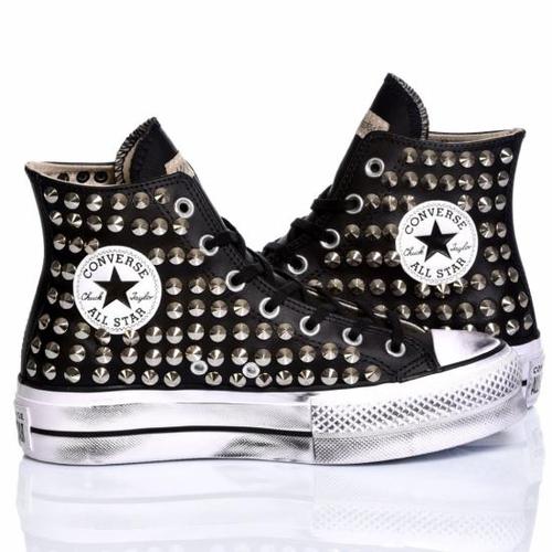 컨버스 스니커즈 581 CONVERSE PLATFORM LEATHER STUDS White