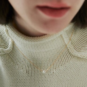 베흐트 [925 silver] Un.silver.131 / simple pearl necklace (gold)(11027)