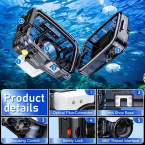 Sea frogs Sony A6000 A6300 A6500 IPX8 수중 카메라 케이스 60m197피트 다이빙 깊이 방수