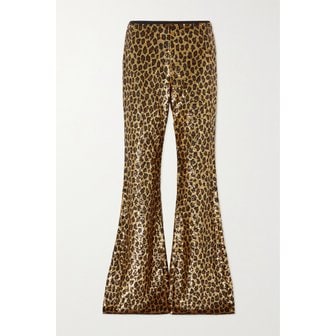 마이클코어스 Sequined Georgette Flared Pants 레오파드 프린트 13452677153105830