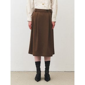 TFF TWO TUCK WOOL FLARE SKIRT_2COLORS