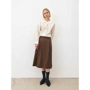 TFF TWO TUCK WOOL FLARE SKIRT_2COLORS