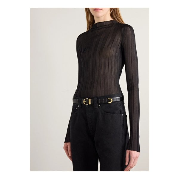 케이트 밤비 크로커다일 이펙트 가죽 벨트 블랙 1647597358816980