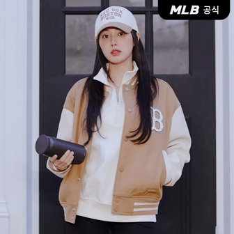 MLB [코리아공식][강혜원 착용] 울 베이직 바시티자켓 BOS (D.Beige)