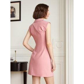 YY_Side zip slit collar dress_PINK