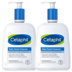 Cetaphil 세타필 데일리 페이셜 클렌징 세안제 지성 473ml 2개