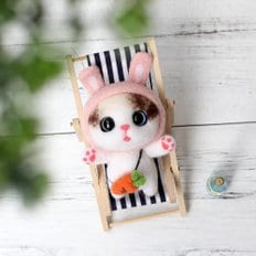 양모펠트 DIY KIT 토끼 고양이 냥이 니들펠트 패키지 세트