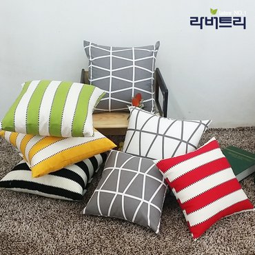 라버트리 커버만 (1+1 랜덤) 쿠션커버 35 40 50 사각 소파 쿠션