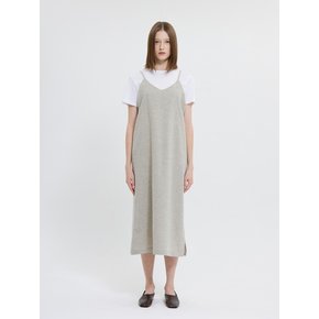 WOOL SLEEVELESS DRESS (OAT MELANGE)