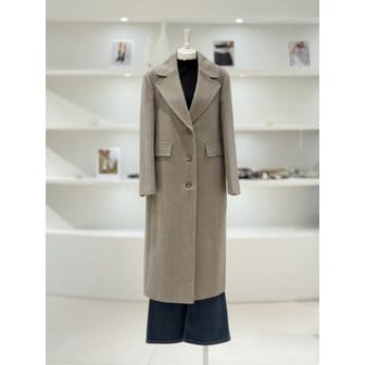 듀엘 [여주점] 여성 카라넥 헤링본 롱 코트 (L254PSH036)