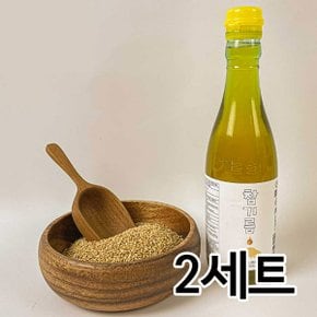 청송농부 국산 생참기름 300ml 2세트 /저온압착/첨가물제로/선물포장