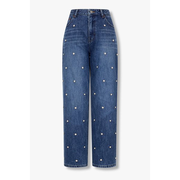 펄 디테일 슬림 배기 데님팬츠 7115455Z01140