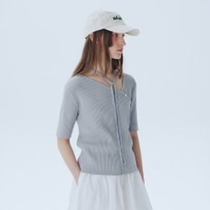 Asymmetric V-Neck Sweater_LIGHT GREY