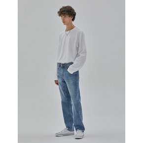 DENIM STRAIGHT DESTROYED PANTS INDIGO