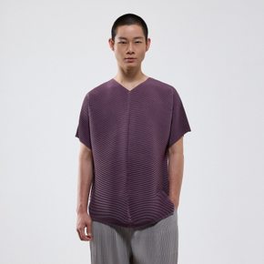 옴므 사선 플리츠 V넥 티셔츠_UPTSM026007