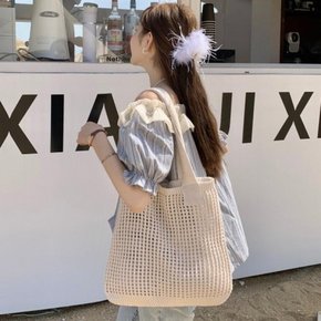 여성 니트 스퀘어 네트 쇼퍼백 가방 (10289130A)
