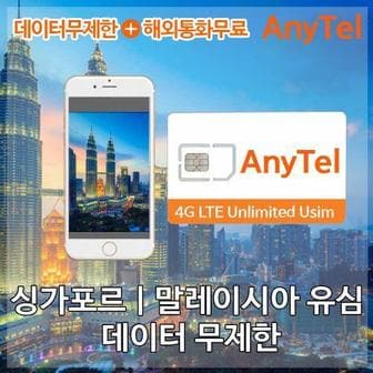  말레이시아유심 싱가포르 해외여행 6일 매일1GB 유심칩구매 공항수령