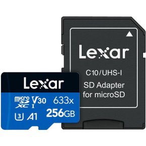 미국 렉사 sd카드 Lexar HighPerformance 633x 256GB microSDXC UHSI Memory Card with SD Adapt