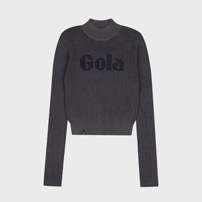 W TWO TONE KNIT PULLOVER [CHARCOAL]